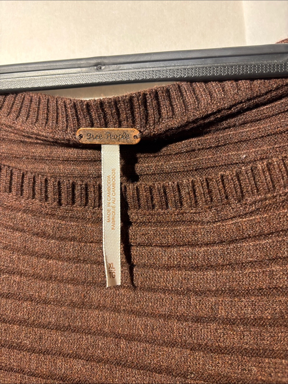 Free people Brown Ribbed Knit Women's Sweater - Picture 2 of 3